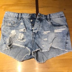 Zara ripped jean shorts
